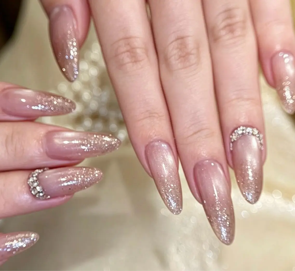 ネイル ブラウン フットネイル フレンチネイル グラデーション 氷ネイル・うるうるネイル ハンドネイル Mixx Nail_ Studioのネイルデザイン