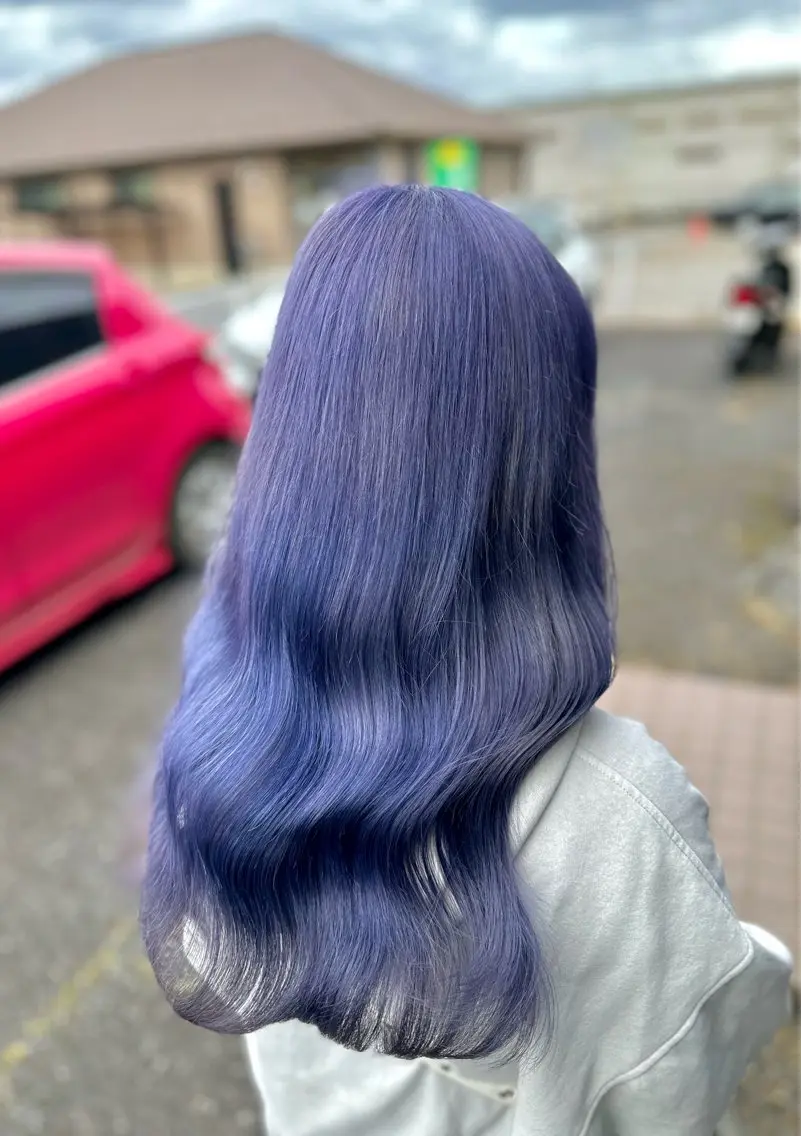 ロング カラー ブリーチ ブルーカラー ラベンダーカラー 境町/透明感カラー/ レイヤー/中茎涼太のヘアスタイル