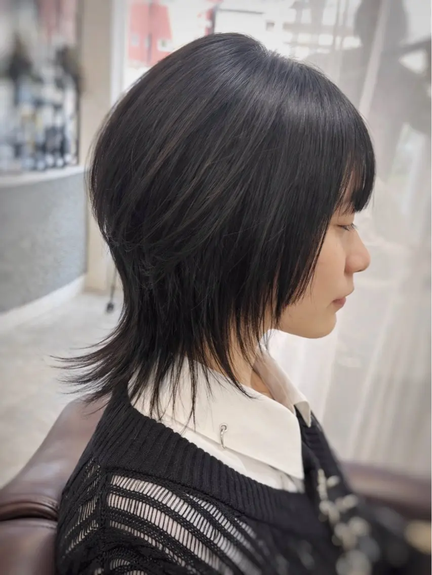ミディアム レイヤーカット ウルフカット ウルフレイヤー カット 中原由貴 /WILLOW京橋のヘアスタイル