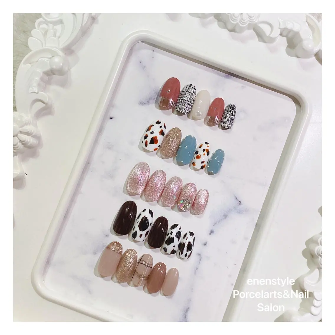 ミディアム ネイル 🐾enen style 🐾のネイルデザイン