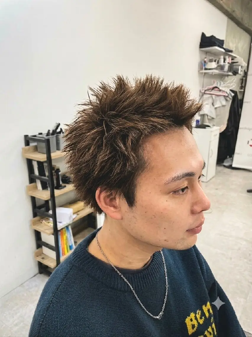 【✂️スパイキーショート+ワンカラー🎨】 (ブリーチなしのワンカラー)の写真