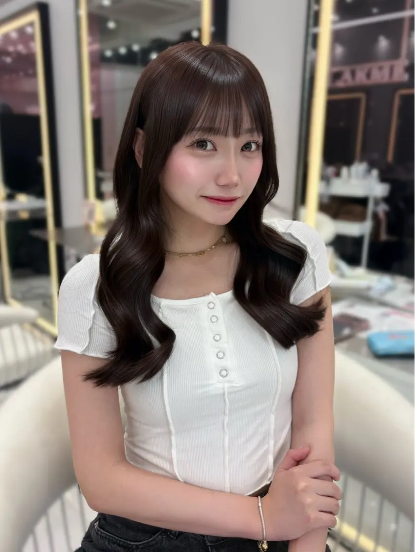 セミロング カラー カット ヘアカラー トリートメント 新宿/韓国ヘア 中明度カラー/かやのヘアスタイル