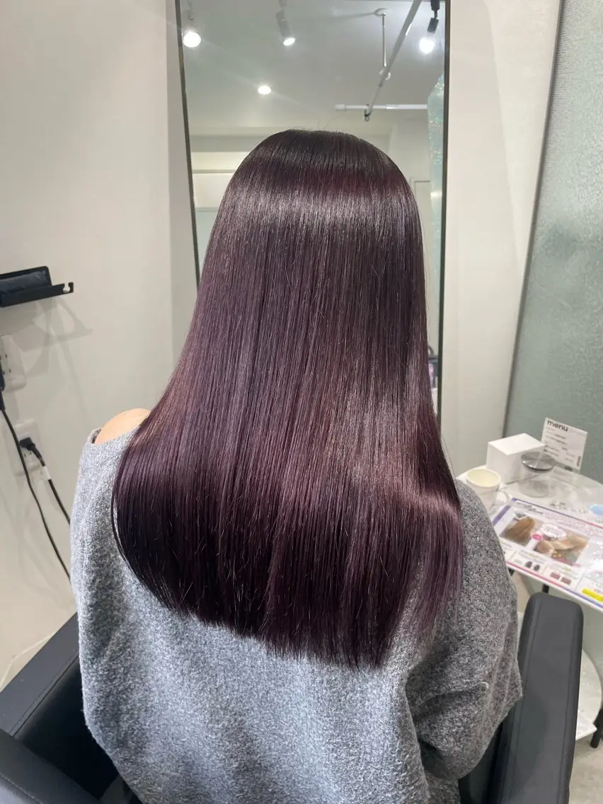セミロング カラー ブリーチ ラベンダーカラー ヘアカラー 艶髪ブリーチカラー /府中/Mizukiのヘアスタイル
