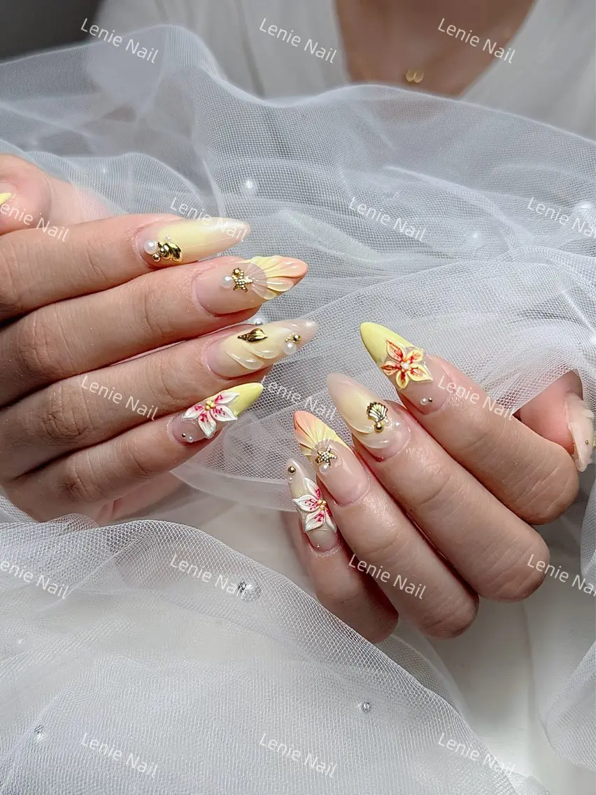 ネイル アートネイル 韓国ネイル 持ち込み ワンホンネイル ハンドネイル Lenie Nail Salonのネイルデザイン