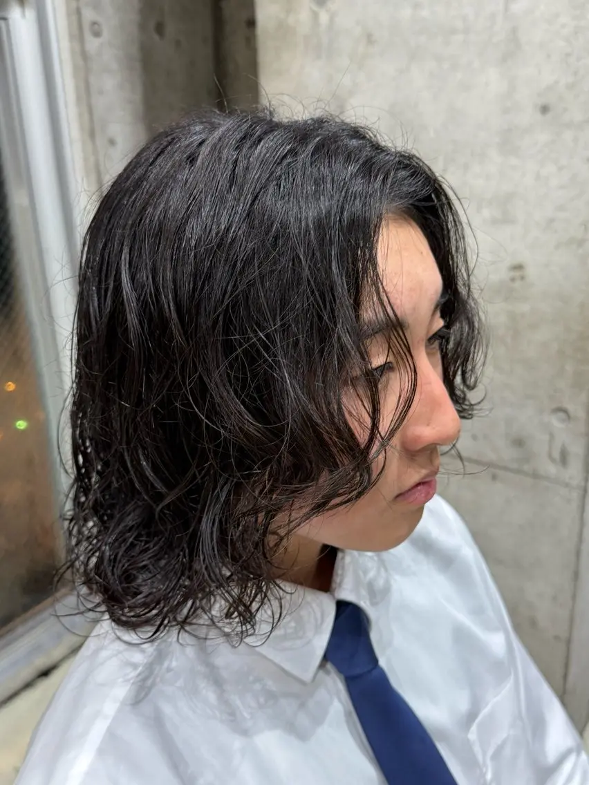 ミディアム パーマ メンズ ストレートパーマ カット パーマ トリートメント 【fifth】渡部 永遠のヘアスタイル