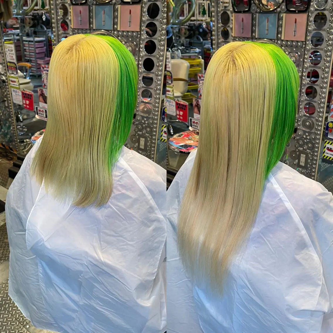セミロング ヘアアレンジ エクステ ウルフカット 🌈派手髪エクステ ブレイズ🌈ひろとのヘアスタイル