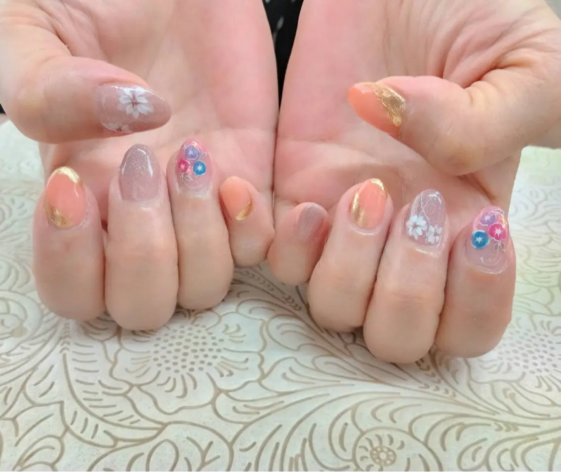 ネイル フラワーネイル precious nail roomのネイルデザイン