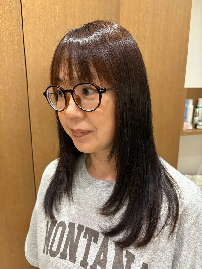 ミディアム 縮毛矯正 寺本 心のヘアスタイル