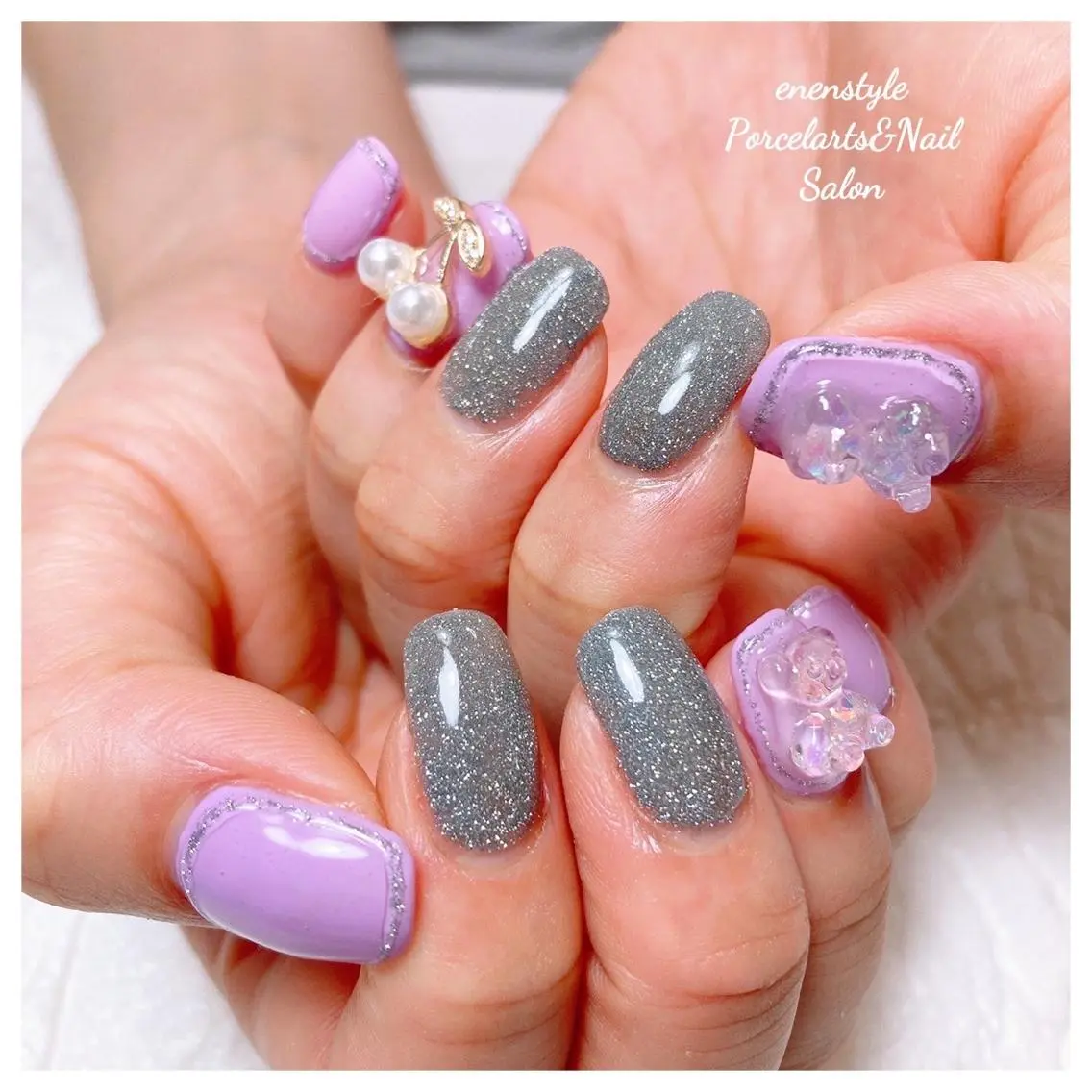 ミディアム ネイル 🐾enen style 🐾のネイルデザイン