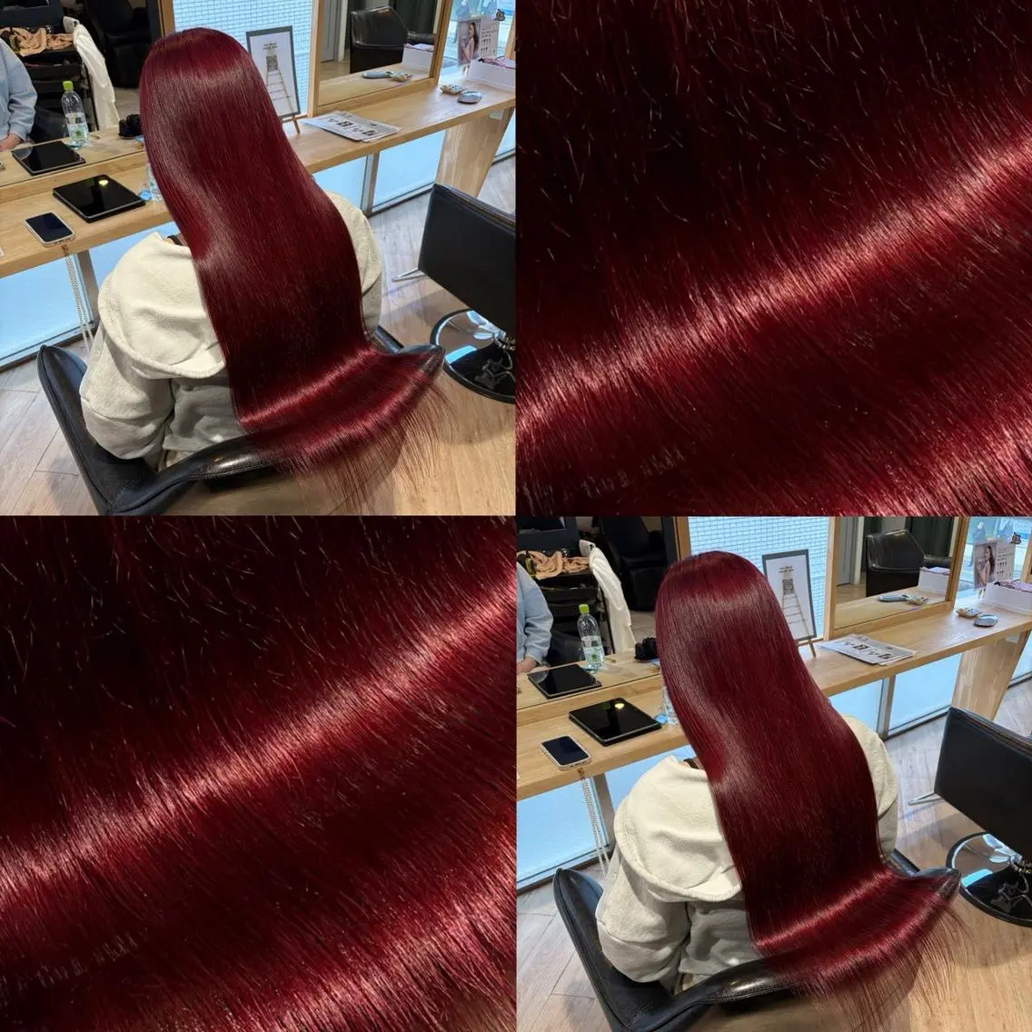 カラー ロング ブリーチ ダブルカラー ブリーチなしカラー レッドカラー カット ヘアカラー ELLE&SALLY 石野のヘアスタイル