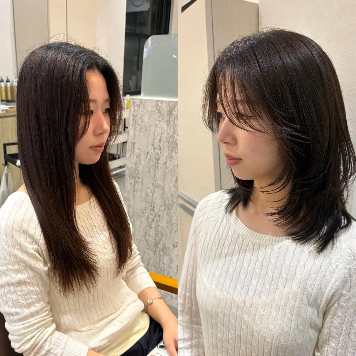ミディアム ミディアムレイヤー レイヤーカット カット ヘアカラー balance.赤田 蒼空のヘアスタイル