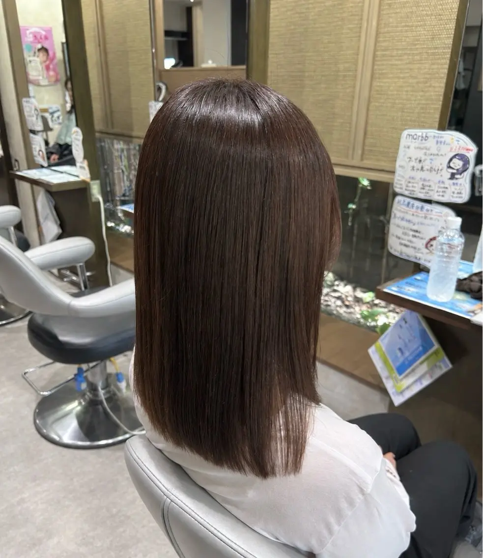 【圧倒的ツヤ髪✨️】超高濃度水素カラー＋カット＋Aujuaトリートメント (お色味相談可◎ イルミナorアディクシー)の写真