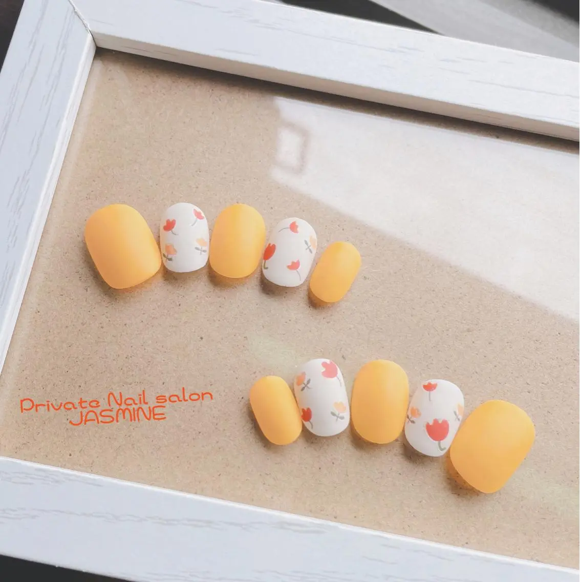 ネイル 黄色 ハンドネイル Nail salon JASMINEのネイルデザイン