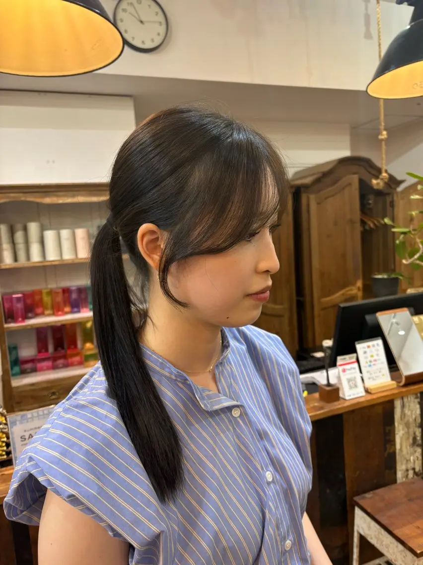 🩵レディースカット＋艶カラーの写真