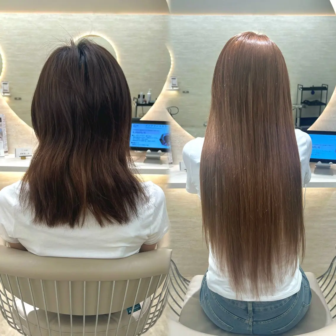 セミロング カラー ブリーチ エクステ カラー/縮毛矯正 モデル募集中/ともはのヘアスタイル