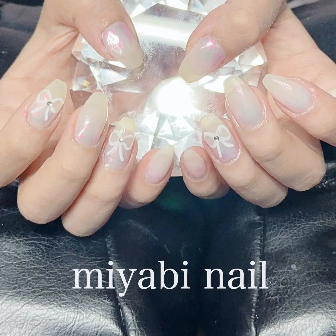 ネイル アートネイル オーロラネイル ミラーネイル 持ち込み ニュアンスネイル ハンドネイル miyabi nail 桂川駅近くのネイルデザイン
