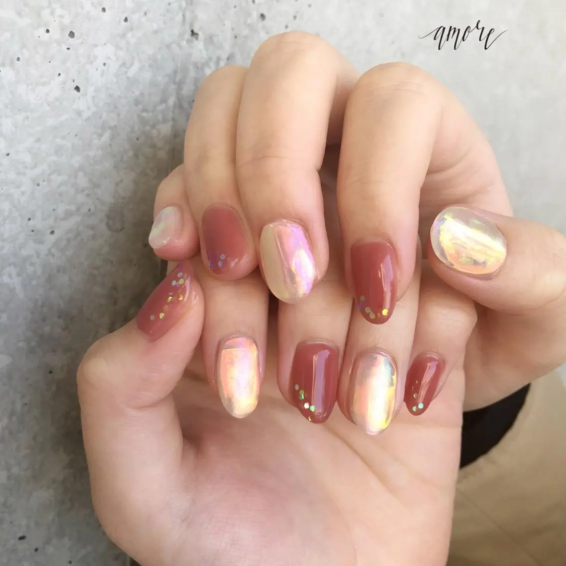 ネイル ジェルネイル 氷ネイル・うるうるネイル ニュアンスネイル 春ネイル You kyehwaのネイルデザイン
