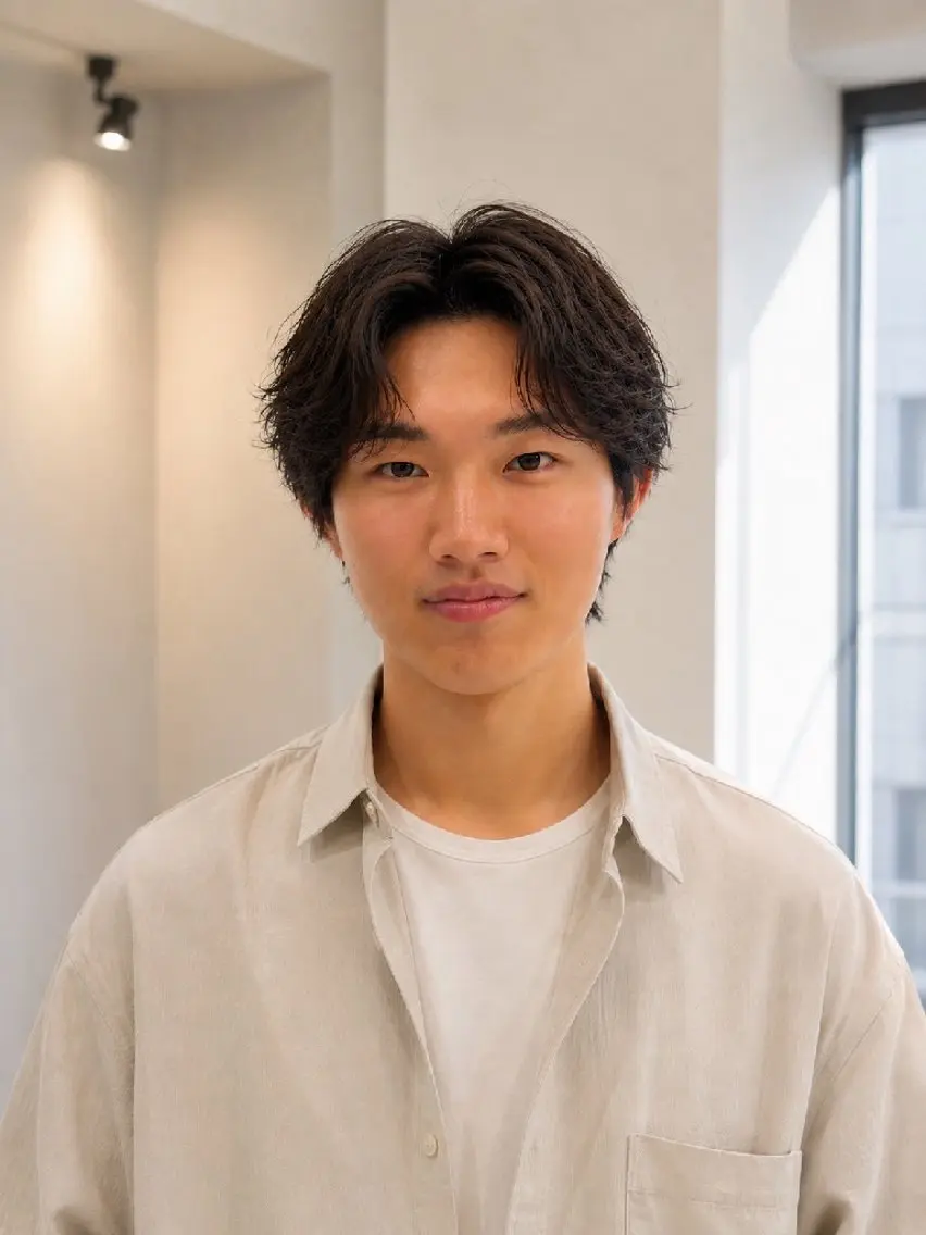 パーマ メンズ フェザーパーマ メンズパーマ パーマモデル募集❣️ 池袋💇Annaのヘアスタイル