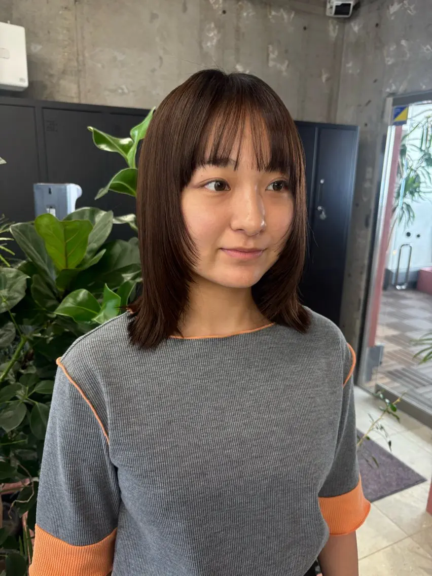 ミディアム ミディアムレイヤー レイヤーカット カット トリートメント ほらぐちるい‎𖤐 /レイヤー/ツヤ感のヘアスタイル