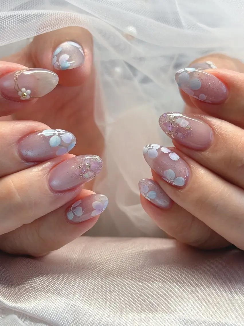 ネイル マグネットネイル 持ち込み パープル Nail&eye Grow 武蔵藤沢店のネイルデザイン