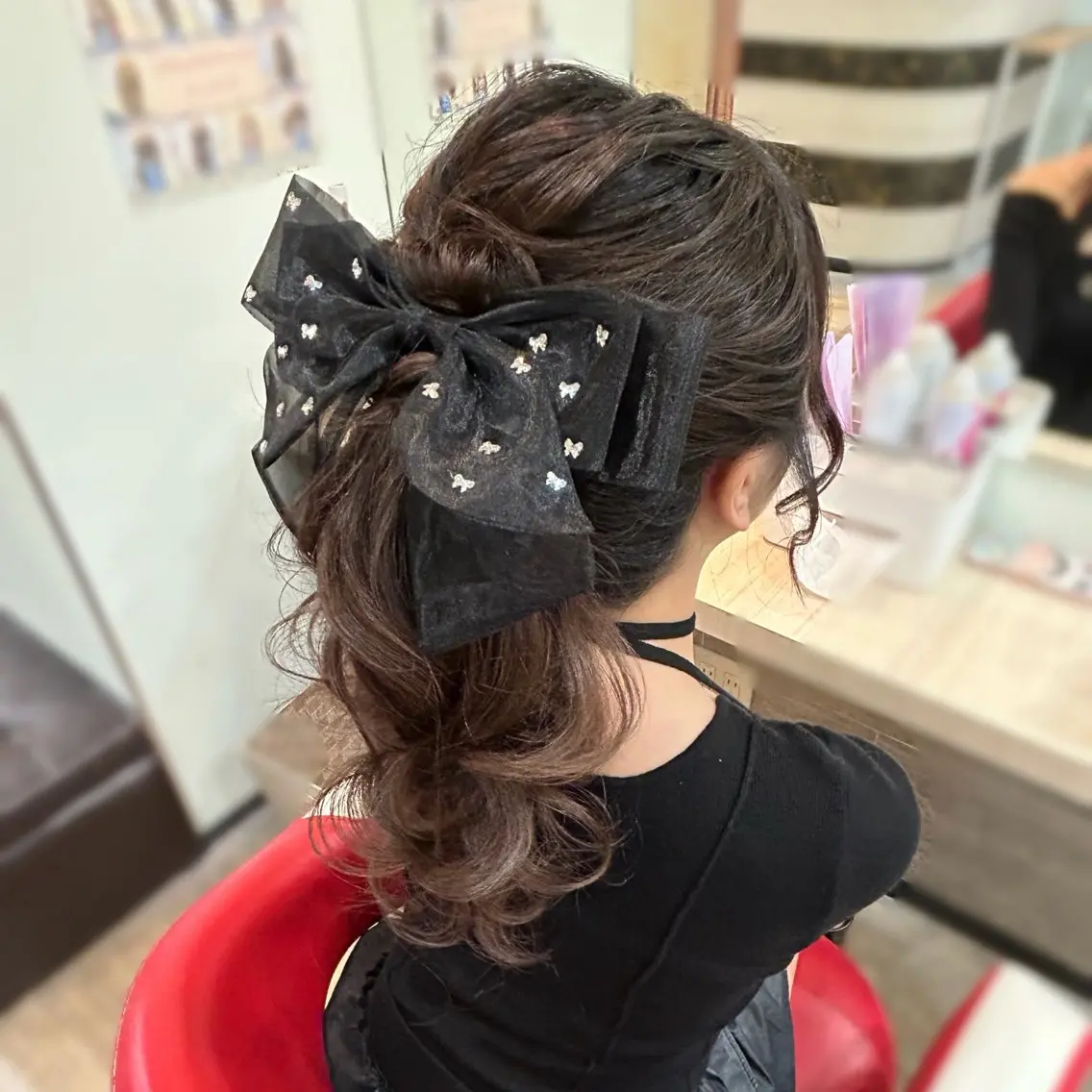 セミロング ヘアアレンジ ヘアセット ⟡.·Fuka/ ヘアメ🎀暖色カラーのヘアスタイル