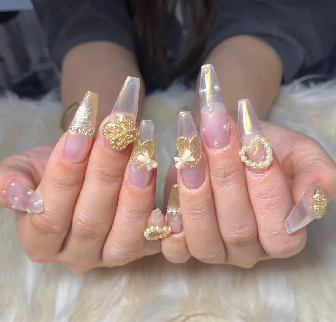 ネイル フラッシュネイル ジェルネイル グラデーション ハート 韓国ネイル Nail&eye Belire 新宿のネイルデザイン