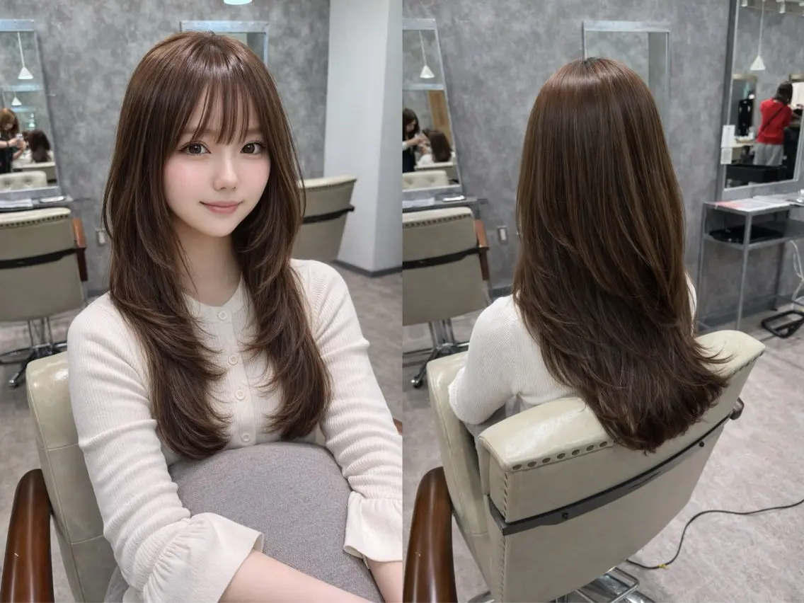 ロング カット ヘアカラー MIHO 海外風レイヤーのヘアスタイル