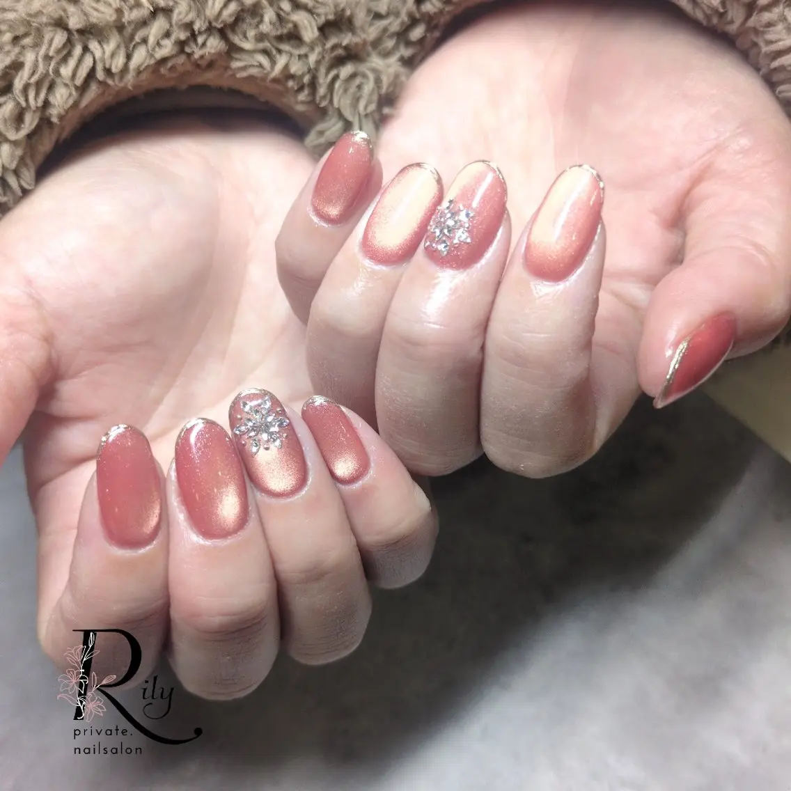 ネイル アートネイル マグネットネイル nailsalon Rilyのネイルデザイン