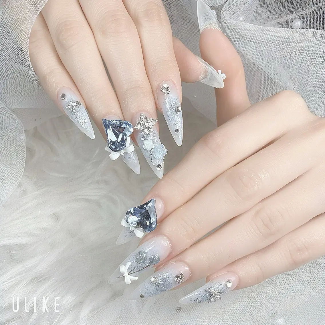 ネイル フラッシュネイル ハート リボン 春ネイル ハンドネイル ハンドケア Gote Kawa nail salonのネイルデザイン