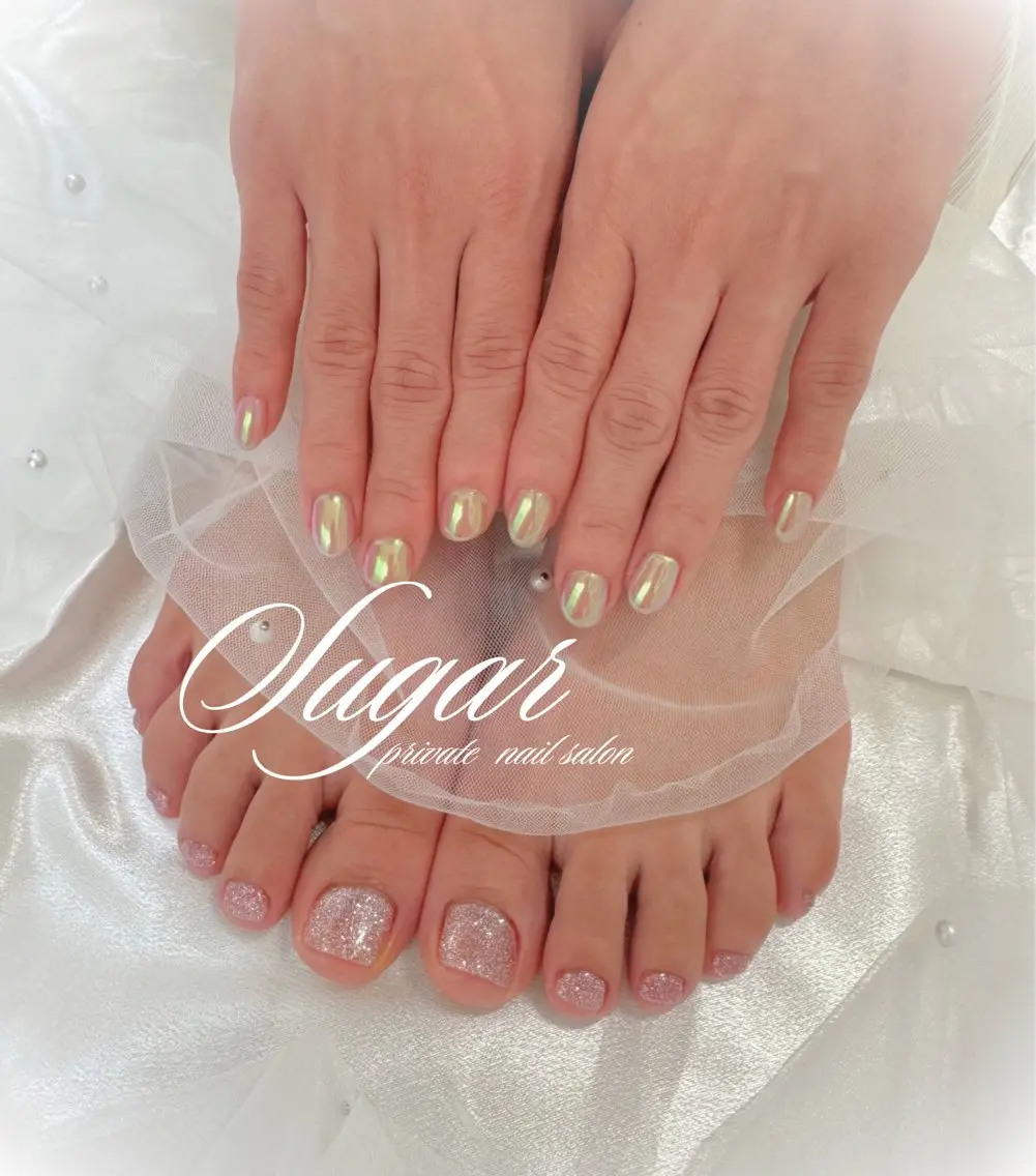 ネイル オーロラネイル フラッシュネイル Nail salon Sugarのネイルデザイン
