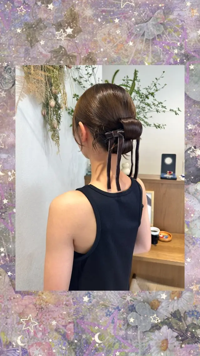 セミロング ヘアセット ヘアアレンジ/艶 カラー/ASAHIのヘアスタイル