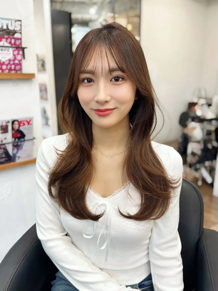 ロング 韓国風ヘア レイヤーカット レイヤー/顔周り 田山　穂波のヘアスタイル