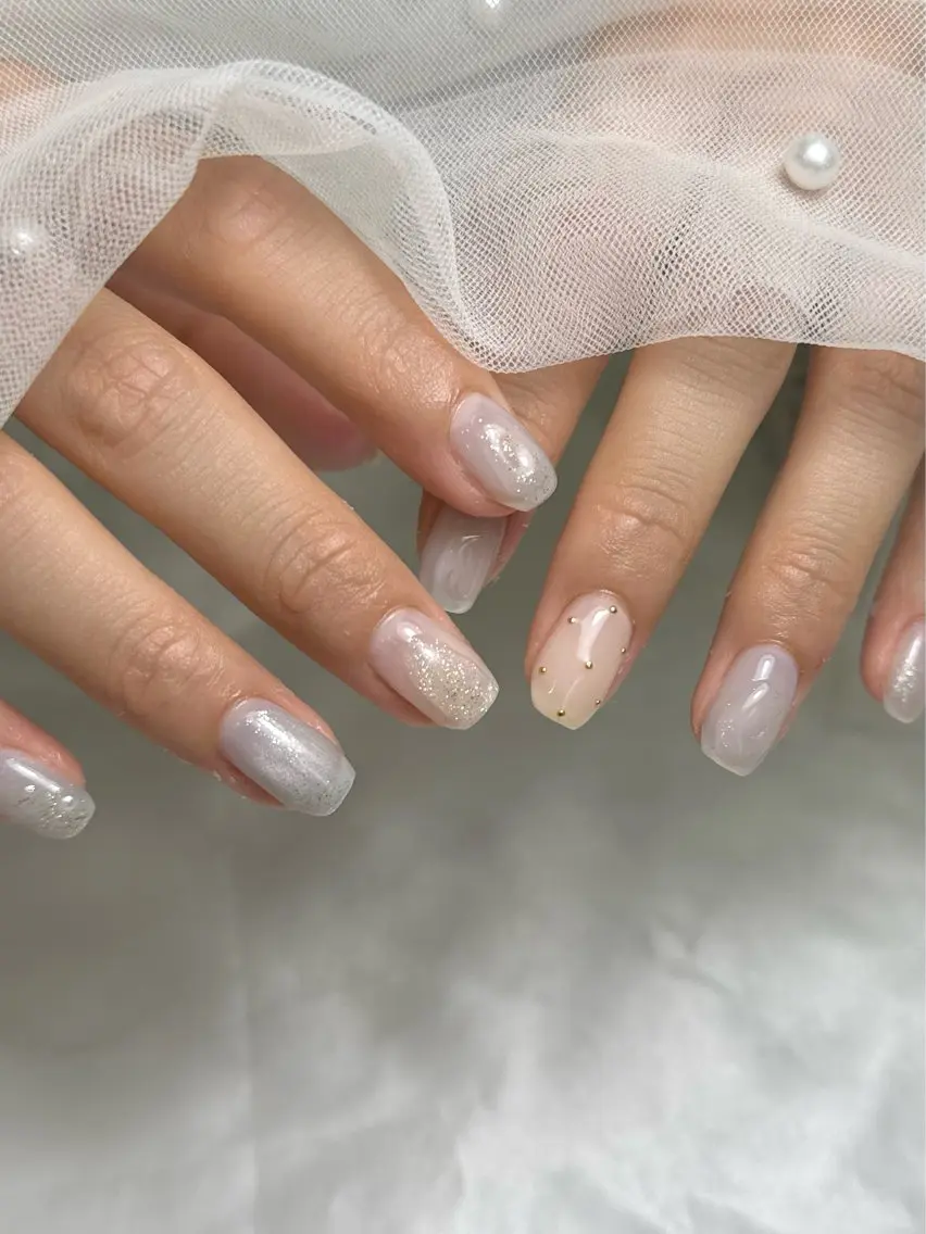ネイル ブルー ニュアンスネイル ハンドネイル Monart -deux- もえのネイルデザイン
