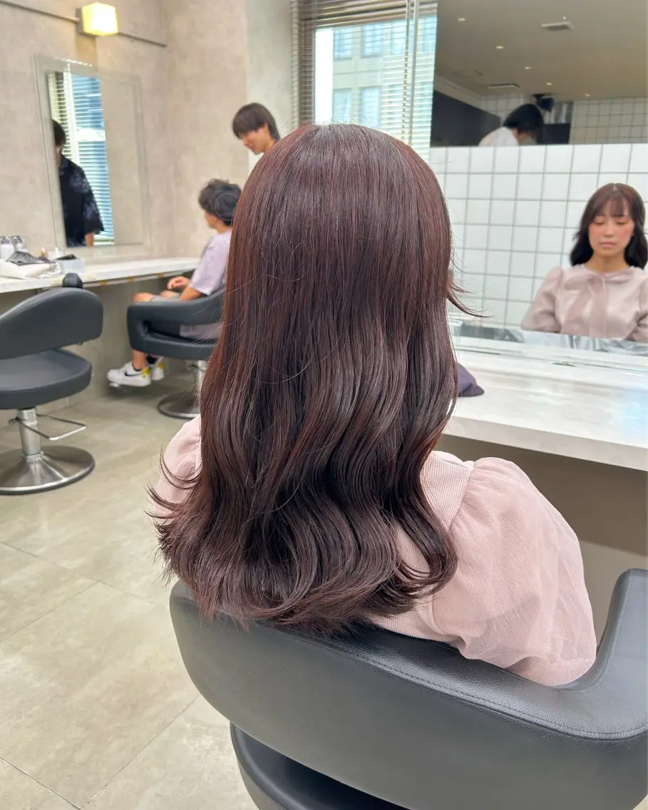 セミロング カラー パーマ ヘアアレンジ メンズ キッズ 🦋縮毛/韓国レイヤ ー/透明感カラー🦋のヘアスタイル