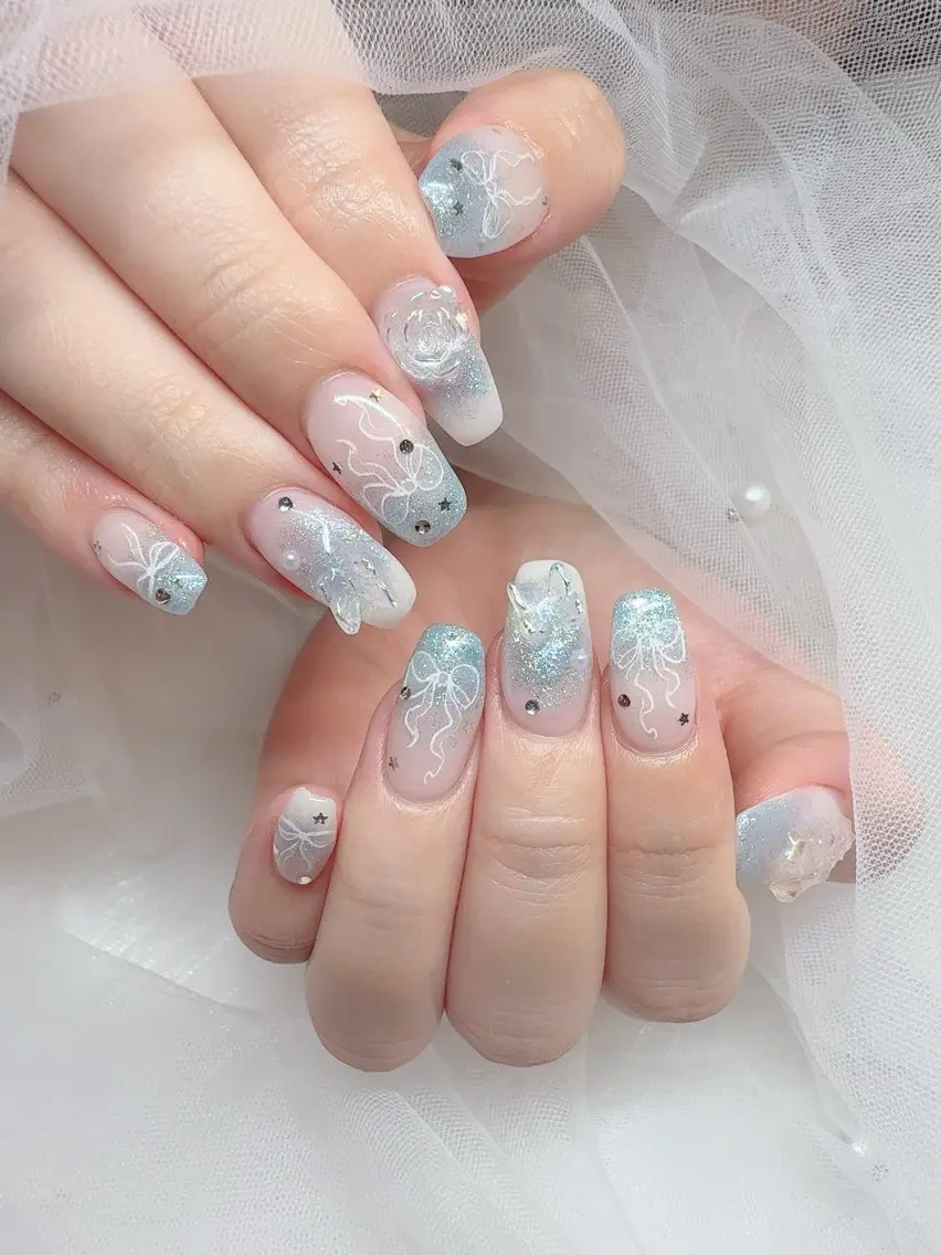 ネイル リボン teddybear nailsのネイルデザイン