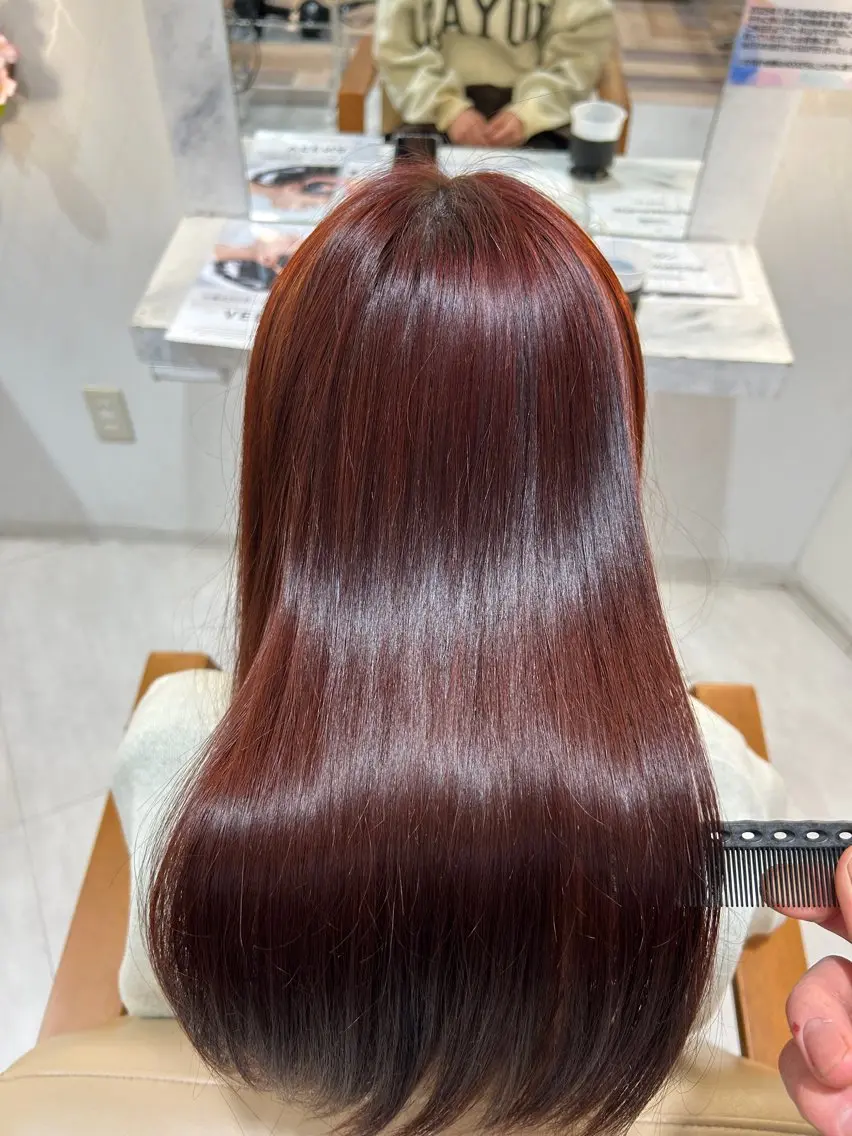 ロング カラー パーマ ヘアアレンジ ダブルカラー 髪質改善 縮毛矯正 トリートメント 大阪梅田/レイヤー/ ハイライト/yuuのヘアスタイル
