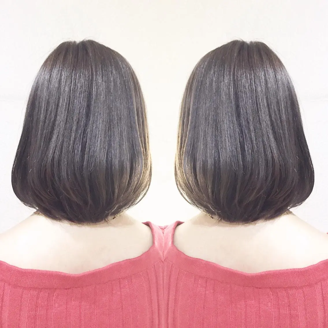 ミディアム カラー ヘアアレンジ グレージュ ボブ パーマ トリートメント 🫧柔色/トレンド カラー/川辺晴加のヘアスタイル