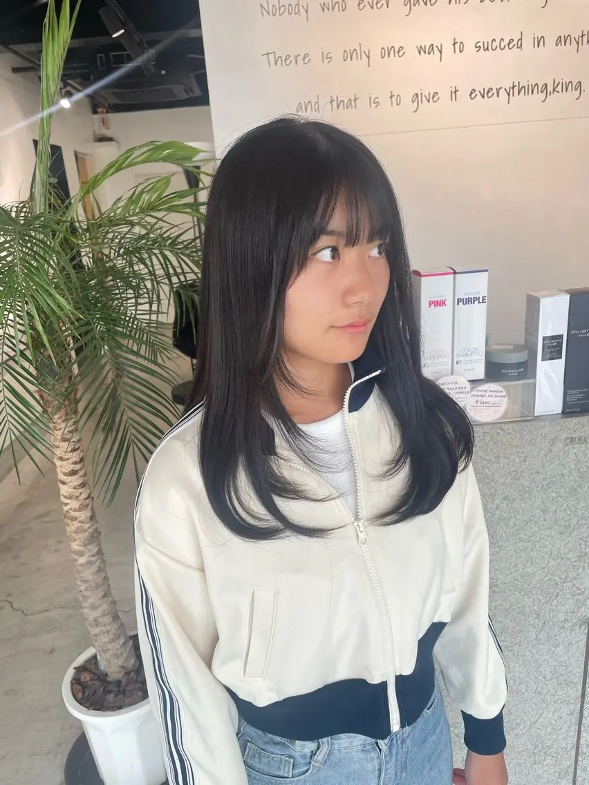 セミロング カラー ハイライトカラー エクステ ハイライト 髪質改善 レイヤーカット レイヤーカット/ 髪質改善/ハイライトのヘアスタイル