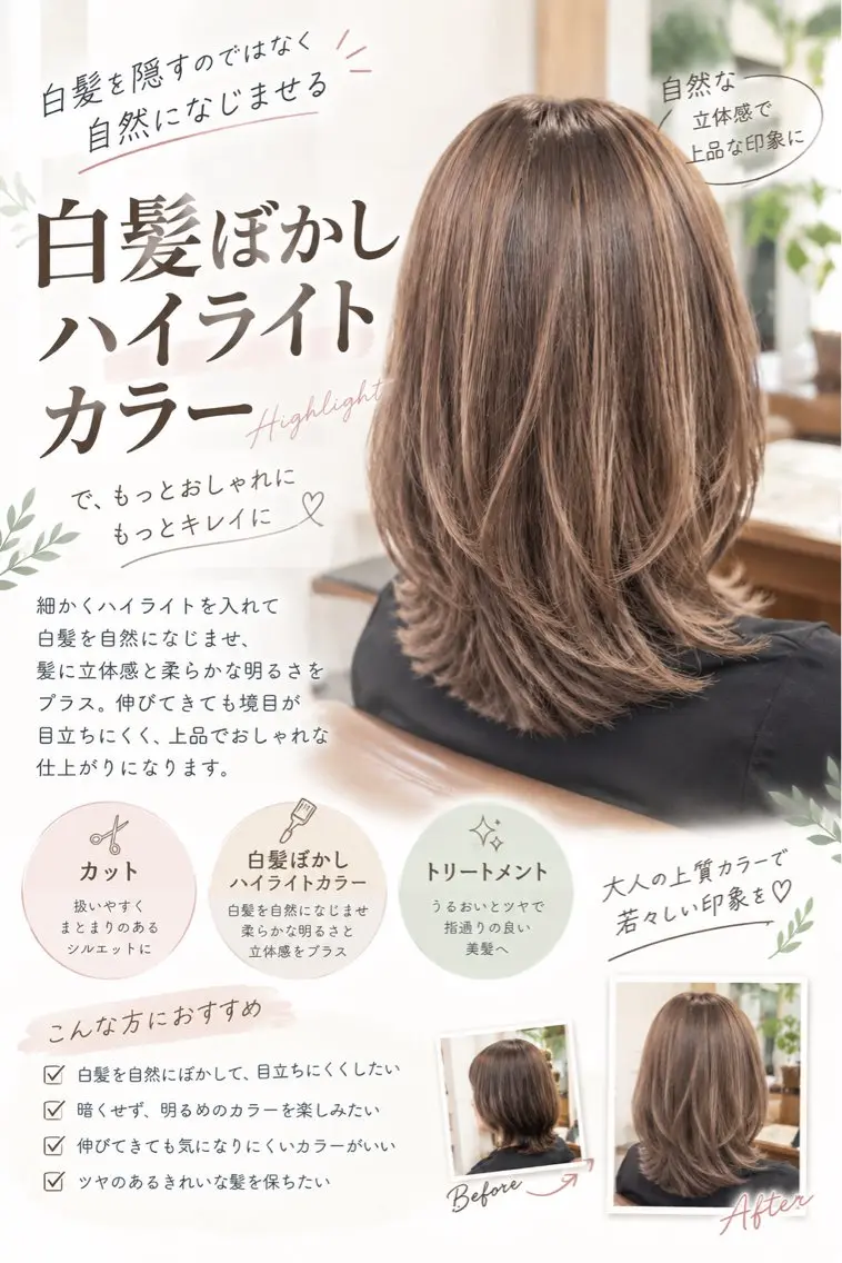 セミロング カット ヘアカラー トリートメント 🌷岸 麻衣🌷のヘアスタイル