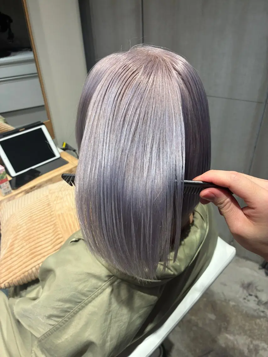 カラー ブリーチ カット ヘアカラー トリートメント 銀座/柔らかベージュ 似合せカット/ハルトのヘアスタイル