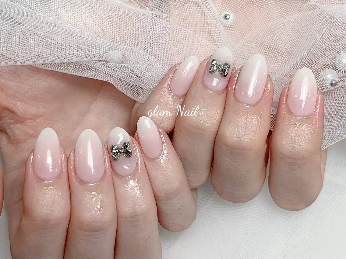 ネイル エツメ💅 長さ出し🎀デザインのネイルデザイン