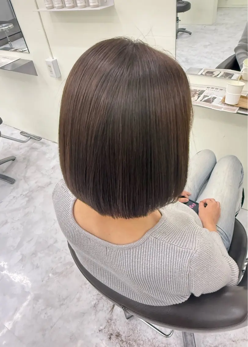 ミディアム カット ヘアカラー ブリーチなしダブル カラー上山裕己のヘアスタイル