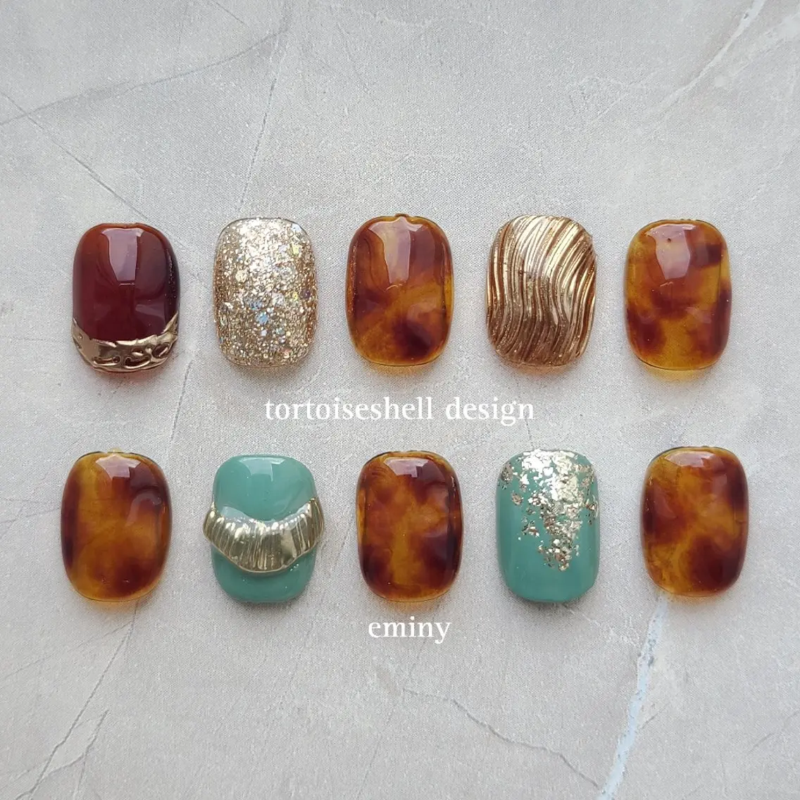ネイル べっ甲ネイル ニュアンスネイル nail salon  eminyのネイルデザイン