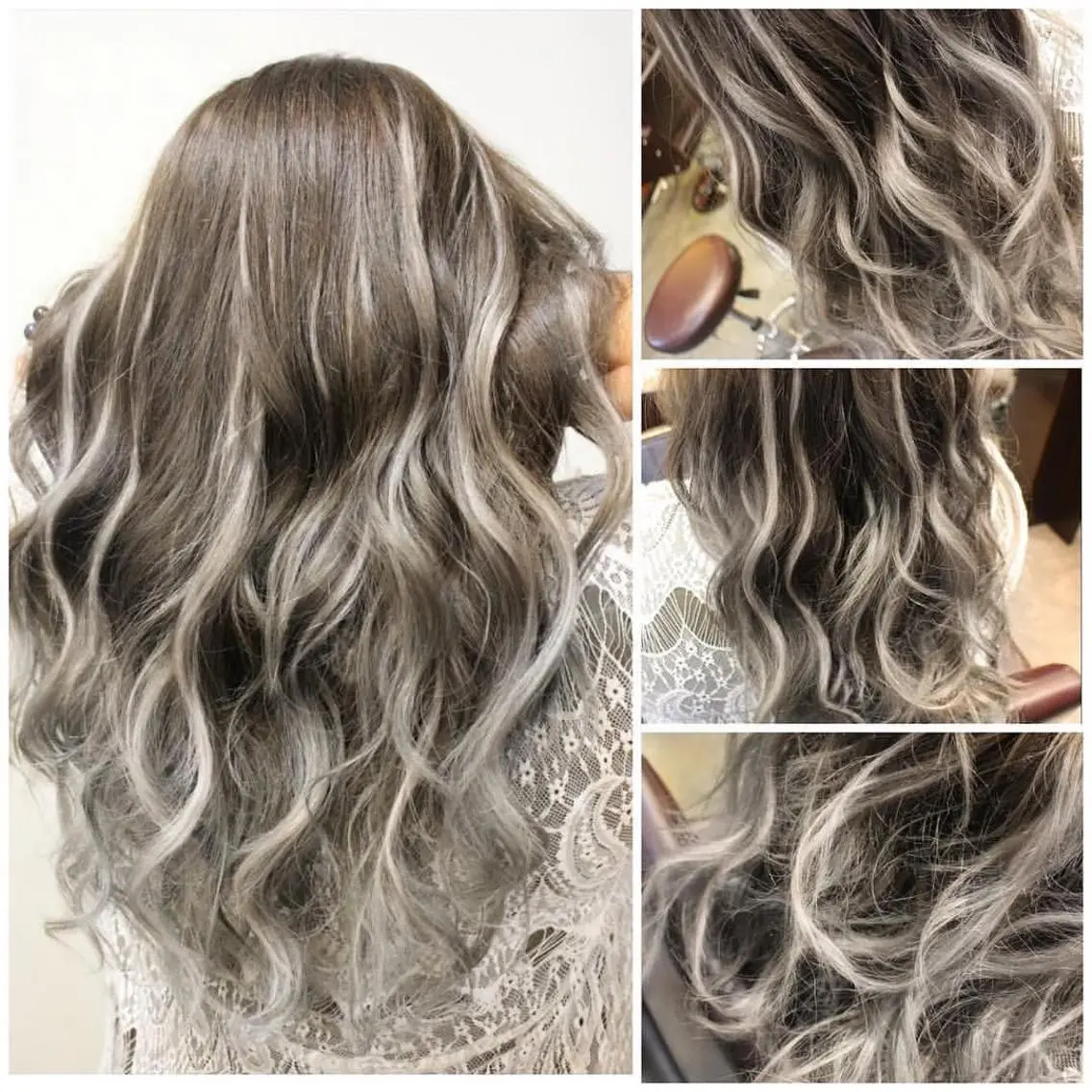 セミロング カラー ヘアアレンジ アッシュ グラデーションカラー ハイライトカラー メッシュ ホワイトアッシュ 次世代シールエクステ 錦糸町 小泉 朋之のヘアスタイル