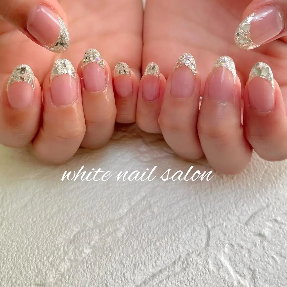 ネイル フットネイル ジェルネイル ハードジェル ラメ(グリッター) 持ち込み ハンドネイル white nail salonのネイルデザイン