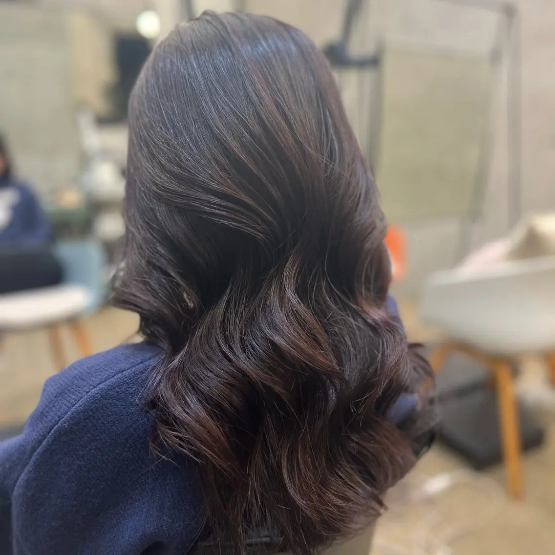 ロング カラー 透明感カラー オレンジ ヘアカラー トリートメント ムツキ/品のある 艶カラー/縮毛矯正のヘアスタイル