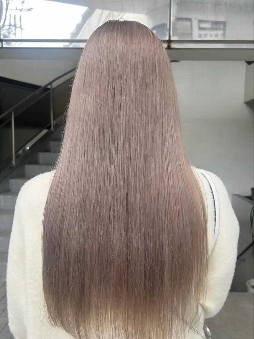 ロング カラー ブリーチ グレージュ ヘアカラー ブリーチ透明感カラー 🍀mizuki🍀のヘアスタイル