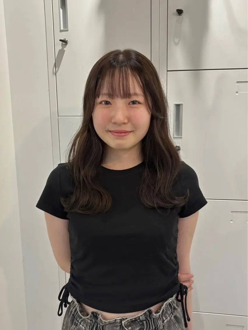 セミロング カラー グレージュ ヘアカラー トリートメント recipe la couleurちずのヘアスタイル
