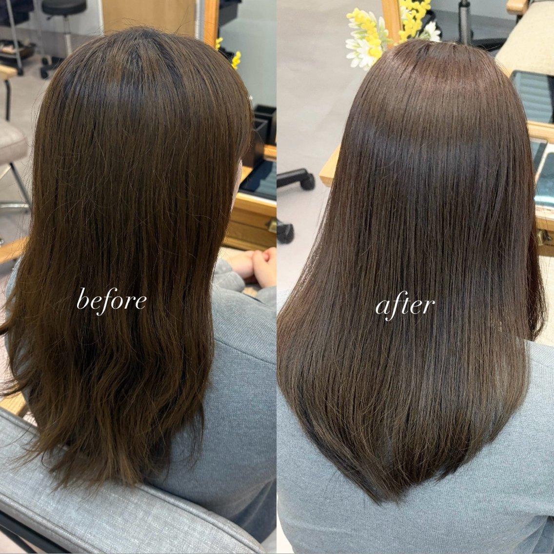 セミロング カラー アッシュ ベージュカラー 透明感カラー ヘアカラー 🌈透明感カラー🌈 / 西野 杏🫧のヘアスタイル