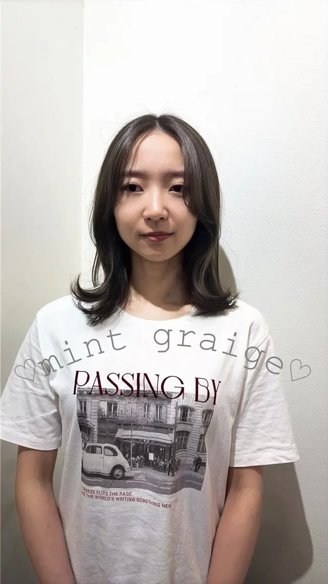 ミディアム カラー 黒髪 ケアカラー ダブルカラー カット ヘアカラー トリートメント 🍒桜井 優華🍒のヘアスタイル